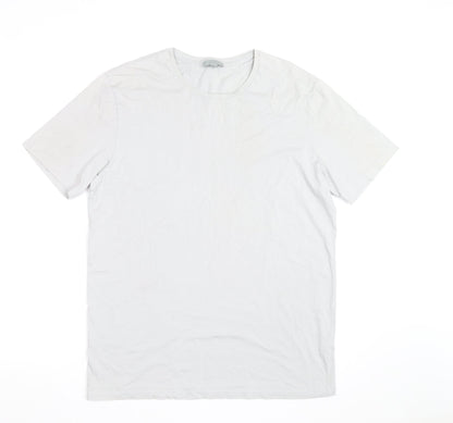 COS Women White Cotton Short Sleeve Basic T-Shirt M