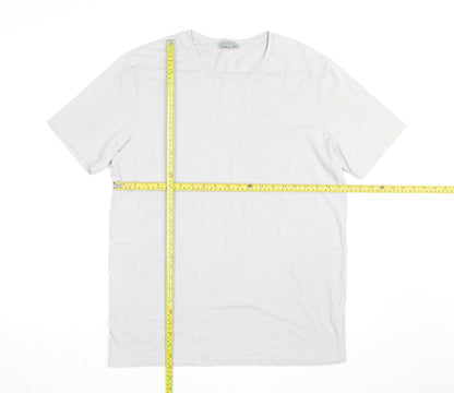 COS Women White Cotton Short Sleeve Basic T-Shirt M