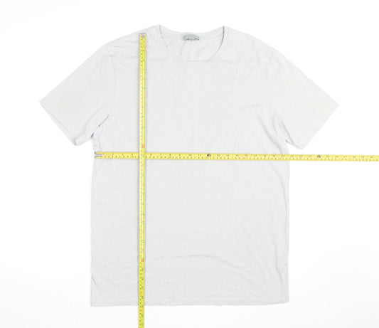 COS Women White Cotton Short Sleeve Basic T-Shirt M