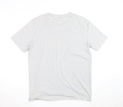 COS Women White Cotton Short Sleeve Basic T-Shirt M