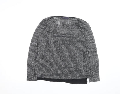 Marks and Spencer Women Silver Knit Long Sleeve Jumper Size 12