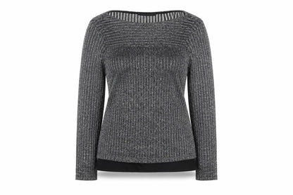 Marks and Spencer Women Silver Knit Long Sleeve Jumper Size 12