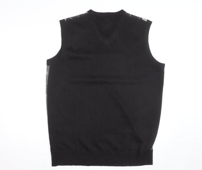 Red Rhino Men's Grey Argyle Sleeveless V-Neck Vest XL