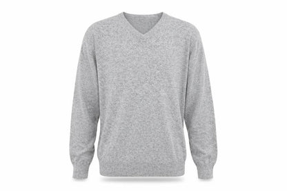 St. John's Bay Men’s Grey V-Neck Cotton Blend Pullover Jumper Size L