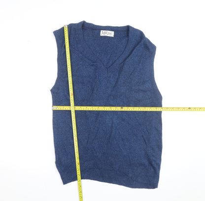 Jantzen Men's Blue Wool Sleeveless V-Neck Vest Jumper L