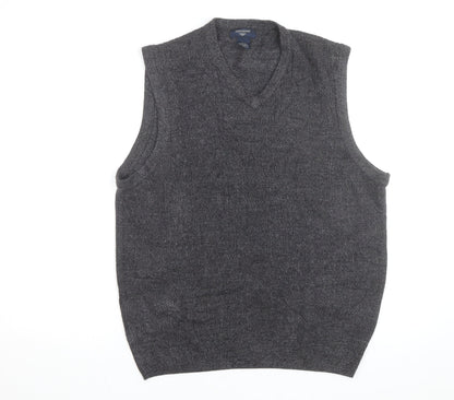Dockers Men's Grey Acrylic Sleeveless V-Neck Knit Vest Size L
