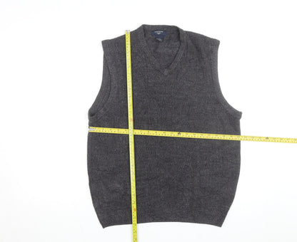 Dockers Men's Grey Acrylic Sleeveless V-Neck Knit Vest Size L