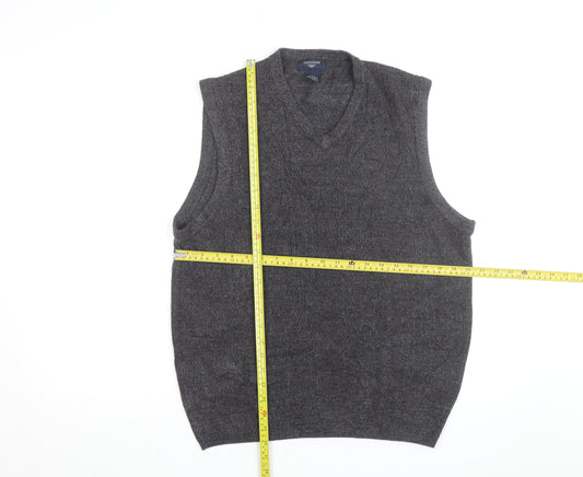 Dockers Men's Grey Acrylic Sleeveless V-Neck Knit Vest Size L