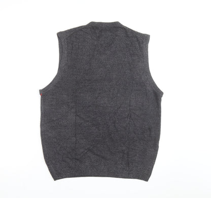 Dockers Men's Grey Acrylic Sleeveless V-Neck Knit Vest Size L