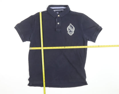Tommy Hilfiger Men's Blue Slim Fit Polo Shirt XL Embroidered Logo