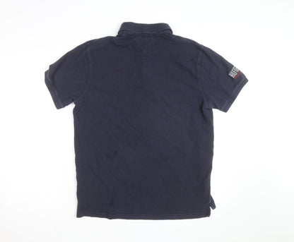 Tommy Hilfiger Men's Blue Slim Fit Polo Shirt XL Embroidered Logo