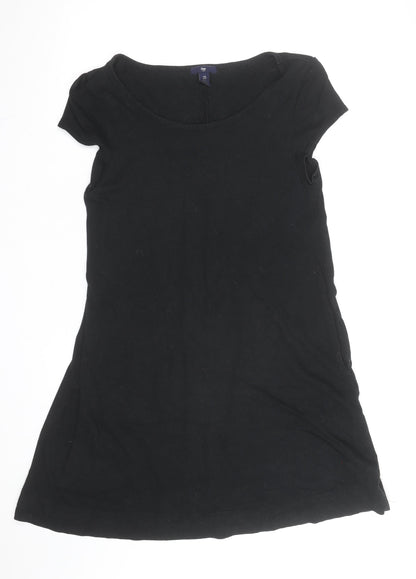 Gap Women Black Short Sleeve T-Shirt Dress M