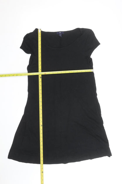 Gap Women Black Short Sleeve T-Shirt Dress M