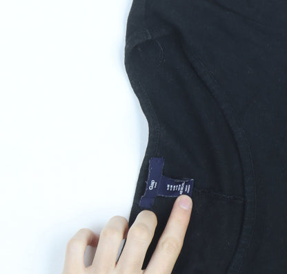 Gap Women Black Short Sleeve T-Shirt Dress M