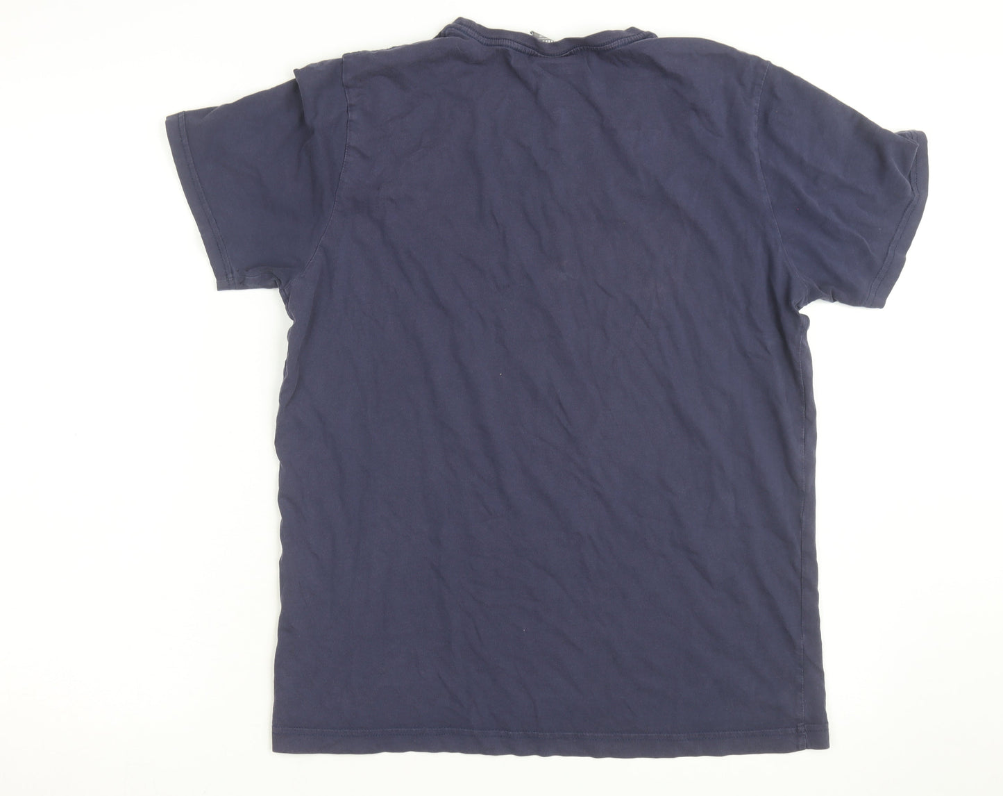 Puma Men's Blue Graphic Print Crew Neck Cotton T-Shirt M