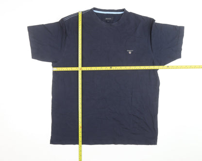 GANT Men's Blue Cotton Crew Neck Short Sleeve T-Shirt L