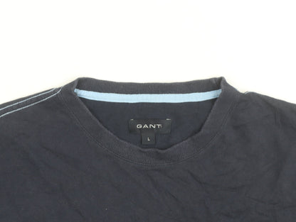 GANT Men's Blue Cotton Crew Neck Short Sleeve T-Shirt L