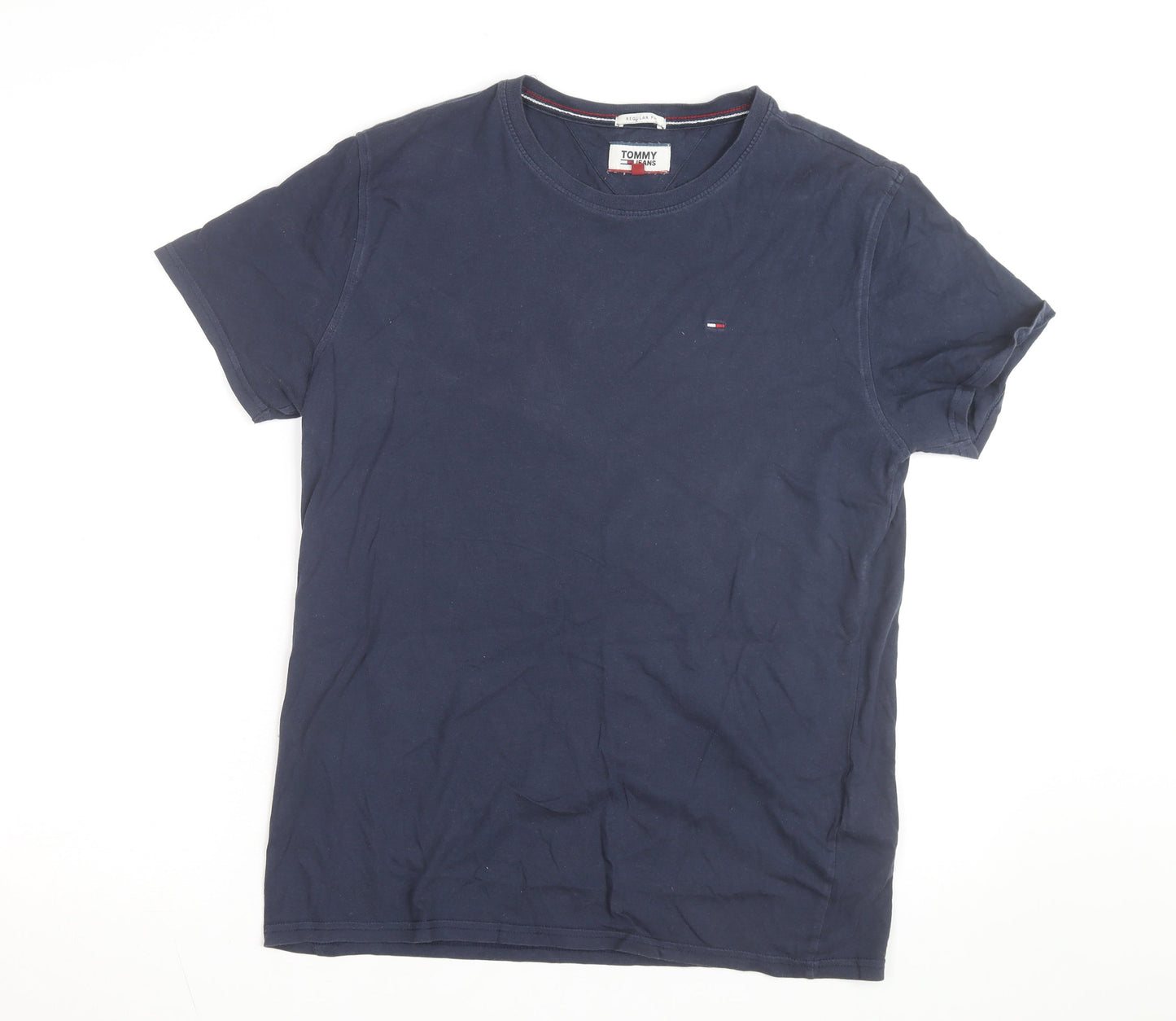 Tommy Jeans Men's Blue Cotton Regular Fit T-Shirt Size M