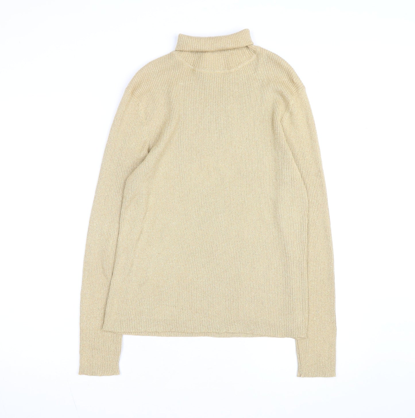 Epogee Womens Beige Roll Neck Long Sleeve Knit Pullover Jumper Medium