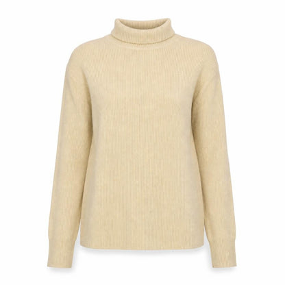 Epogee Womens Beige Roll Neck Long Sleeve Knit Pullover Jumper Medium