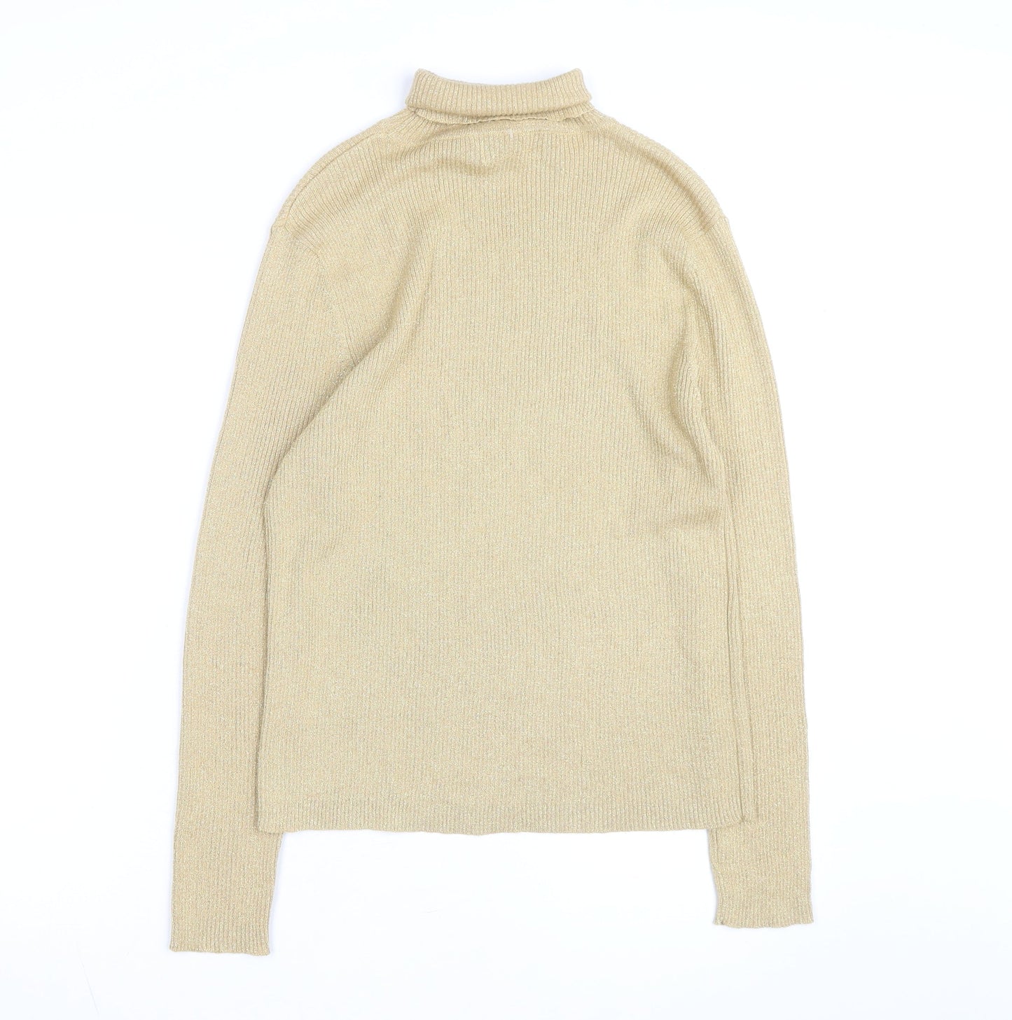 Epogee Womens Beige Roll Neck Long Sleeve Knit Pullover Jumper Medium