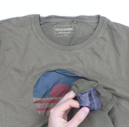 Craghoppers Men’s Green Graphic Print Cotton T-Shirt Size S