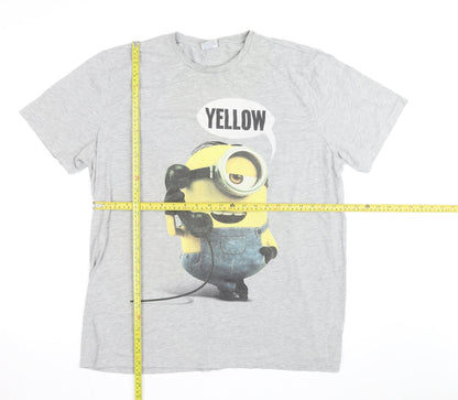 Minions Men’s Grey 2XL Graphic Movie Short Sleeve T-Shirt