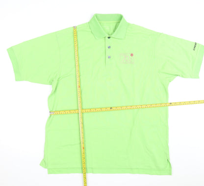 Crest Link Men's Green Lightweight Golf Polo Shirt Size L