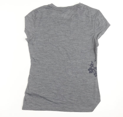 Super.Natural Women's Grey Merino Wool Blend Short Sleeve T-Shirt M