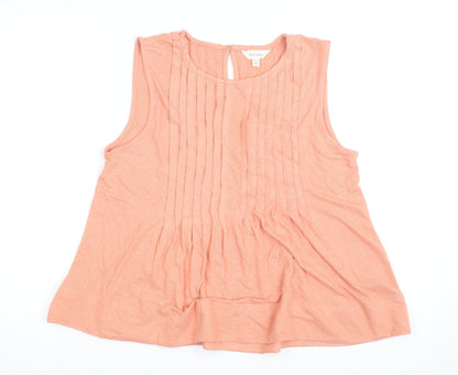Marks and Spencer Women Pink Sleeveless Pleated Tunic Blouse Size 10
