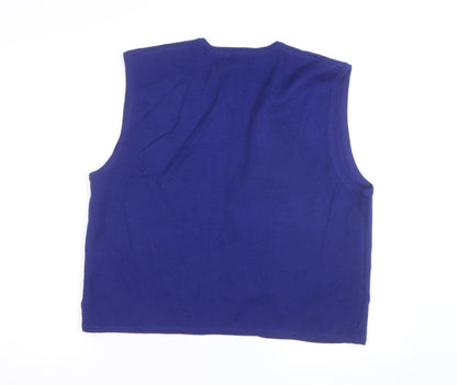 Koret Petites Blue Beaded Knit Sleeveless Vest Jumper Women’s L