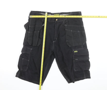 Authentic Workwear Men's Black Cargo Shorts L 36in Durable Pockets