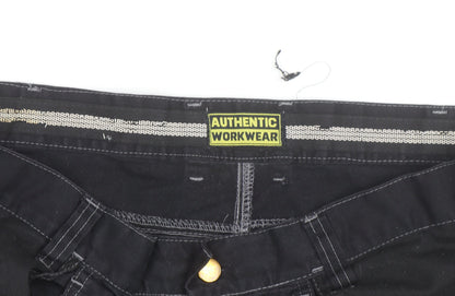Authentic Workwear Men's Black Cargo Shorts L 36in Durable Pockets