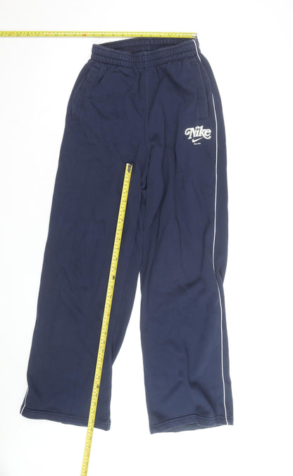 Nike Men's Blue XS Track Pants Fleece Joggers with Side Stripe