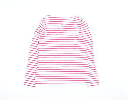 Joules Women's Pink Striped Long Sleeve Cotton T-Shirt Size S