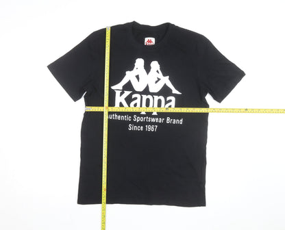 Kappa Men's Black Small Logo Sports Graphic Cotton T-Shirt