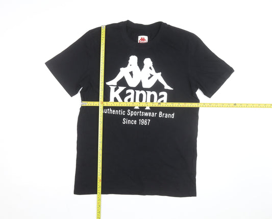 Kappa Men's Black Small Logo Sports Graphic Cotton T-Shirt