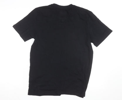Kappa Men's Black Small Logo Sports Graphic Cotton T-Shirt