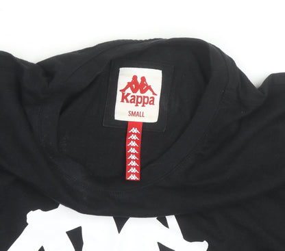 Kappa Men's Black Small Logo Sports Graphic Cotton T-Shirt