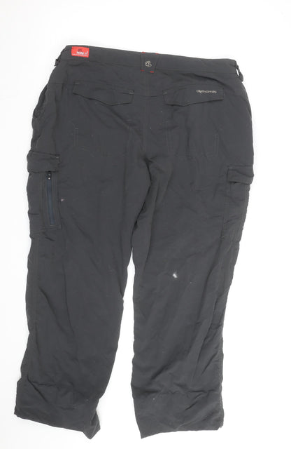Craghoppers Men's Black 40R Cargo Trousers Lightweight Travel Pants