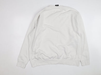 Nike Men's White 2XL Pullover Crew Neck Sweatshirt Just Do It Logo