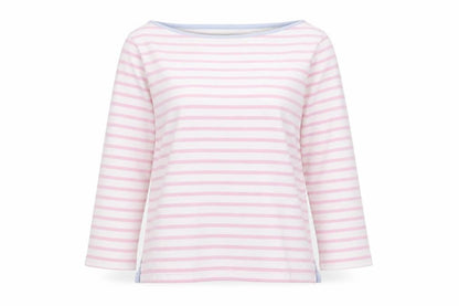 Tyrwhitt Women's Pink White Striped Cotton Pullover Jumper M