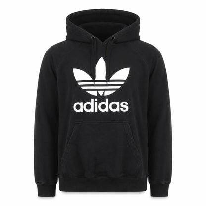 Adidas Mens Black Pullover Hoodie Size L Logo Sportswear