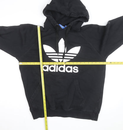 Adidas Mens Black Pullover Hoodie Size L Logo Sportswear