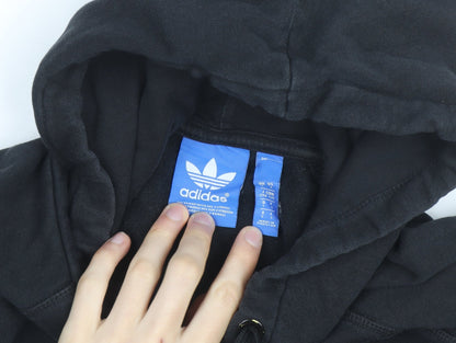 Adidas Mens Black Pullover Hoodie Size L Logo Sportswear