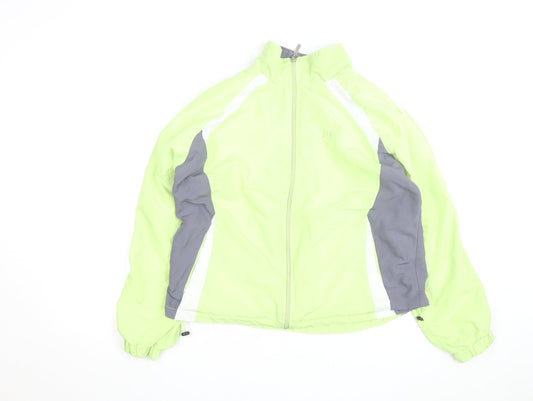 Wilson Men's Green Grey Full Zip Windbreaker Jacket Size L Polyester