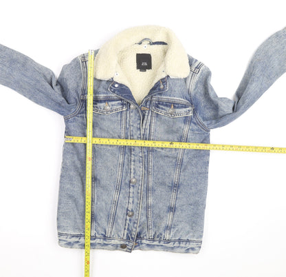 River Island Girls Blue Denim Sherpa Lined Jacket 11-12 Years