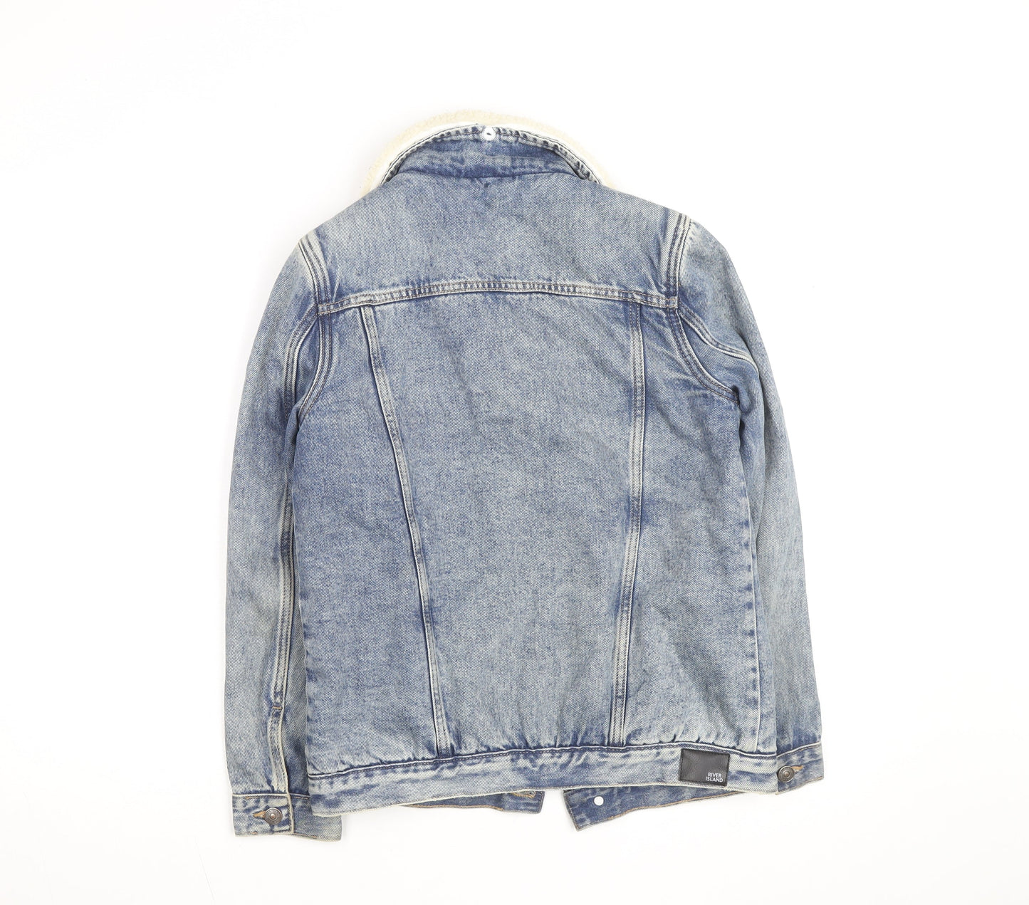 River Island Girls Blue Denim Sherpa Lined Jacket 11-12 Years