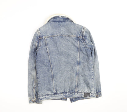 River Island Girls Blue Denim Sherpa Lined Jacket 11-12 Years