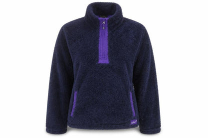 Gelert Women Navy Fleece Pullover Hoodie Size 14 Half Zip Warm Outdoor Top
